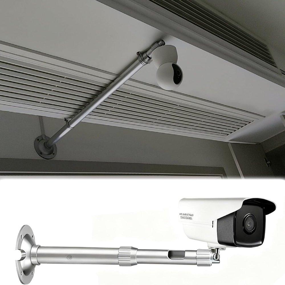 Retractable Camera Surveillance Pole and Bracket, Pole Mount Security Camera Outdoor, Universal Aluminum Alloy Mount Pole Bracket for School/Parking Lot(20-40cm/7.8-15.7in)