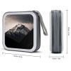 FekiLoot White Black Mountain Under The Sky CD Case 40 Capacity DVD Case Holder Hard Plastic DVD Disc Storage Binder for Car Portable Zipper Disc Storage Organizer Wallet Bag for Home Travel view 2