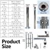 Camera Surveillance Pole and Bracket for School Backyard Porch Patio Walkway, 304 Stainless Steel Security Pole, Wide Angle CCTV Pole with Quick Setup(Height 6.5+6.5+4.9 ft) view 2