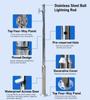 Camera Surveillance Pole and Bracket for School Backyard Porch Patio Walkway, 304 Stainless Steel Security Pole, Wide Angle CCTV Pole with Quick Setup(Height 6.5+6.5+4.9 ft) view 3