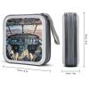 FekiLoot Airplane Cockpit CD Case 40 Capacity DVD Case Holder Hard Plastic DVD Disc Storage Binder for Car Portable Zipper Disc Storage Organizer Wallet Bag for Home Travel view 2