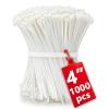 1000pcs Small White Zip Ties 4 Inch, Mini Cable Ties Tiny Zipties 4 In Micro Self Locking Plastic Clear Tie Wraps Thin Wire Ties for Cable Management view 1