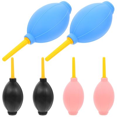 OFFIGAM 6pcs 6pcs TPE Air Blower for Camera Lens and Eyelash Extension Elastic Dust Blower with Nozzle for Precise Cleaning Static Dust Removal Comfortable Grip with Dark, Light Pink, and