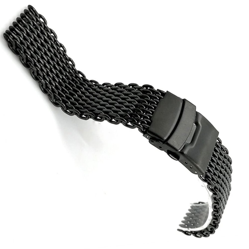 Milanese Shark Mesh Stainless Steel Wristband For OMG Watch Strap Replacement Bracelet (20mm,Black)