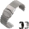 Milanese Shark Mesh Stainless Steel Wristband For OMG Watch Strap Replacement Bracelet (20mm,Black) view 4