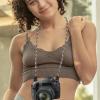 COOLHIYA Adjustable DSLR Camera Neck Strap for Photographers Polyester Shoulder Sling with Stylish Green-white Design Comfortable Heavy-duty Photography Accessory for Professional Use view 3