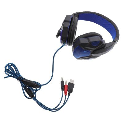 COOLHIYA Gaming Headset Wired Earphones with Rotatable Noise-Cancelling Microphone Over-Ear Headset for Gaming and Travel with LED Lights and Volume Control