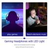 COOLHIYA Gaming Headset Wired Earphones with Rotatable Noise-Cancelling Microphone Over-Ear Headset for Gaming and Travel with LED Lights and Volume Control view 4