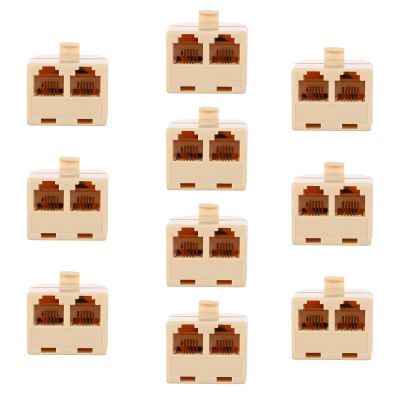 BESPORTBLE 10PCS Two Way Phone Line Splitter Adapter for Landline Telephone Wall Socket Converter Dual Port Telephone Plug Splitter for Phones Fax Machines Modems and Pos Devices
