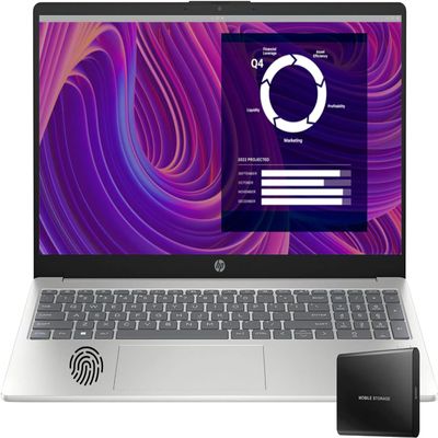 HP Intel 8-Core i3 Laptop with Sample Wireless Earbuds, 64GB RAM, 2TB SSD, Fingerprint Reader, 15.6" FHD Display, Windows 11