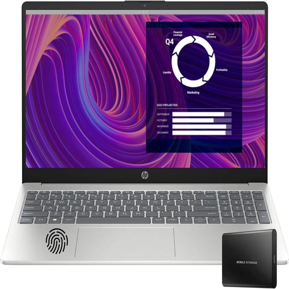HP Intel 8-Core i3 Laptop with Sample Wireless Earbuds, 64GB RAM, 2TB SSD, Fingerprint Reader, 15.6" FHD Display, Windows 11