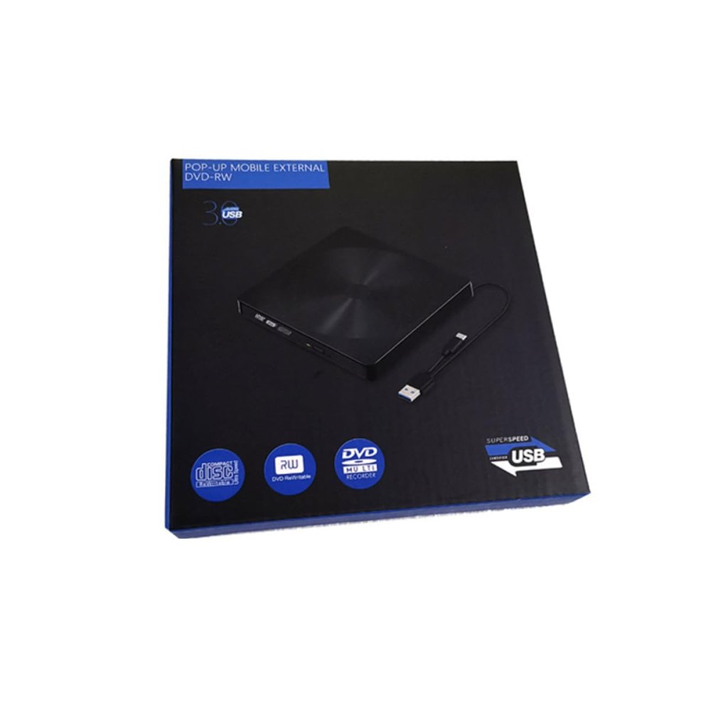 COOLHIYA Ultra-Thin Portable Typec External DVD Drive Multi-Function Optical Disc Burner USB-Powered for Laptop and Desktop with Shockproof Low Noise Design