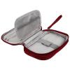 COOLHIYA Mini Multifunctional Electronics Storage Bag with Mesh Pocket Water-resistant Organizer Pouch for Earphones USB Drives and Charging Cables Compact Travel Case in Wine Red view 1