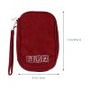 COOLHIYA Mini Multifunctional Electronics Storage Bag with Mesh Pocket Water-resistant Organizer Pouch for Earphones USB Drives and Charging Cables Compact Travel Case in Wine Red view 2