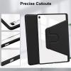 360 Rotating Stand Cover Suitable for Samsung Galaxy Tab S10 FE Plus 13.1inch 2025 with Pen Holder Clear Acrylic Back Case(Dark Green) view 3