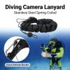 Juqrelith Diving Camera Lanyard Stainless Steel, Spring Coiled, Orange, Durable and Lightweight - Quick Release Buckle, Easy Attachment, Ideal for Underwater Diving and Snorkeling (Black) view 2