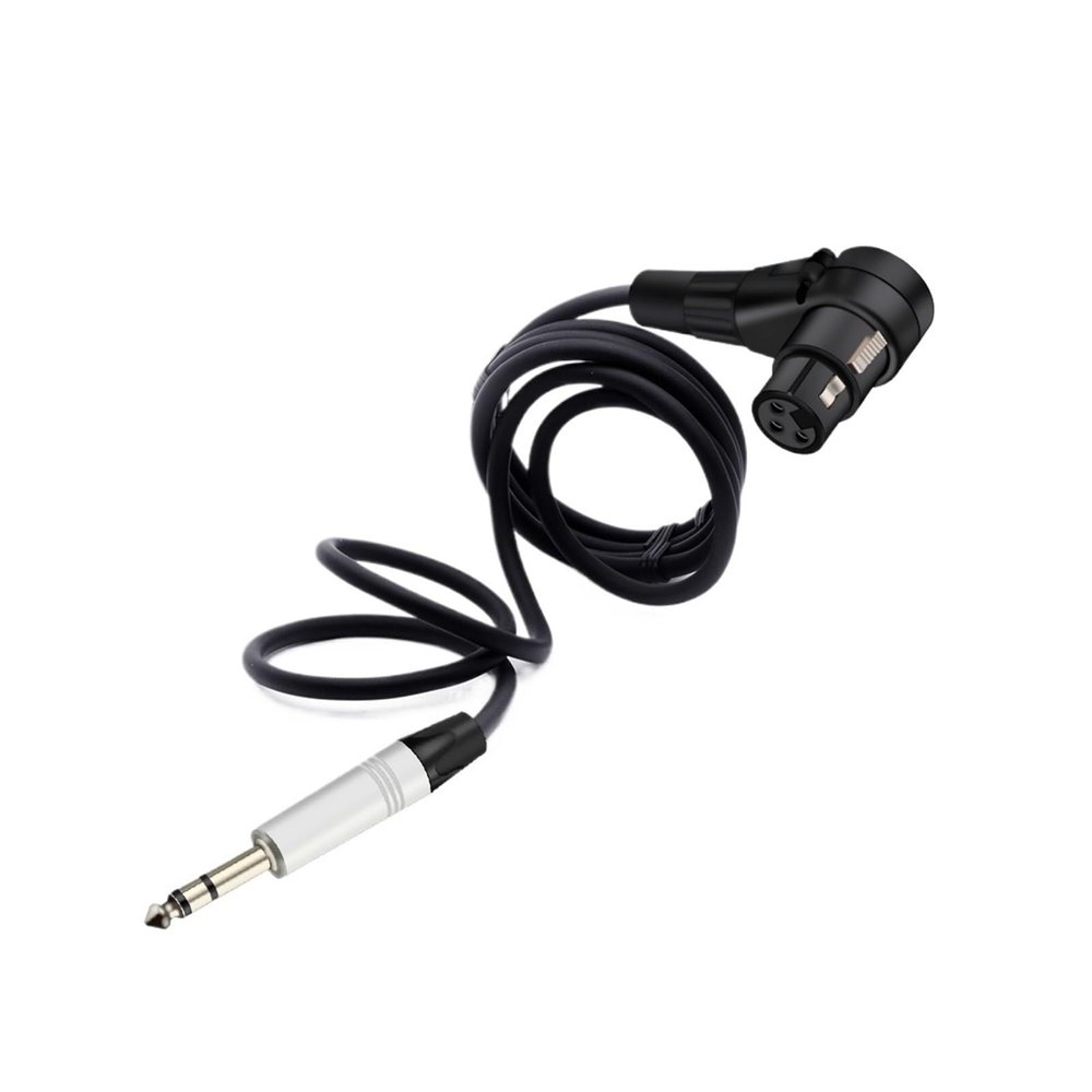 CTGFBUW 3PINs 6.35mm Connector Head 90 Degree Right Angle Male to Female Micphone Plug Audio Cable(Black Black,1m)