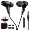 2 Pack in-Ear Open Ear Headphone 3.5mm Earbuds for Chormebook Laptop Computer, Over Ear Buds for Samsung A15 A14 Moto G Stylus, 3.5 MM Jack Desktop PC Headset,Travel Airplane Wired Earphone with Mic view 2