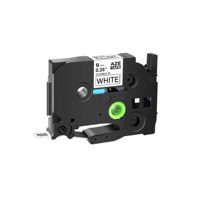 6/9/12/18/24mm Label Tapes for B-Other TZ TZe-FX231 TZ-S231 Strong Adhesive/Flexible Laminated Ribbon for P-uch PT-D450(9mm Flexible White)