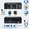 ATLAHET 8K KVM Switch 3 Monitors 2 Computers 8K 60Hz 4K 120Hz KVM Switches HDMI+2 Displayport for Two PC Share Triple Monitor and 4 USB 3.0 Devices Support Extended and Duplicate Mode-2DP+HDMI-15.5CM view 2