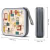 RLDOBOFE Mid Century Modern CD Case Holder Hard Plastic DVD Disc Storage Case Holder DVDs Wallet Holders with Zipper Disc Cases Storage Binder CD/DVD Case Wallet for Car Home Office Travel view 2