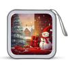 RLDOBOFE Merry Christmas Day CD Case Holder Hard Plastic DVD Disc Storage Case Holder DVDs Wallet Holders with Zipper Disc Cases Storage Binder CD/DVD Case Wallet for Car Home Office Travel view 1