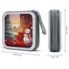 RLDOBOFE Merry Christmas Day CD Case Holder Hard Plastic DVD Disc Storage Case Holder DVDs Wallet Holders with Zipper Disc Cases Storage Binder CD/DVD Case Wallet for Car Home Office Travel view 2