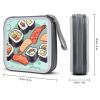 RLDOBOFE Sushi CD Case Holder Hard Plastic DVD Disc Storage Case Holder DVDs Wallet Holders with Zipper Disc Cases Storage Binder CD/DVD Case Wallet for Car Home Office Travel view 2
