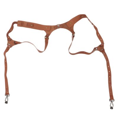 Camera Harness Strap Leather Double Shoulder, Adjustable Artificial Leather and Aluminum - Comfortable Weight Distribution, Secure Double Locking Buckle, Ideal for Digital and SL (Bow Type, Brown)
