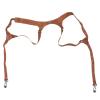 Camera Harness Strap Leather Double Shoulder, Adjustable Artificial Leather and Aluminum - Comfortable Weight Distribution, Secure Double Locking Buckle, Ideal for Digital and SL (Bow Type, Brown) view 1
