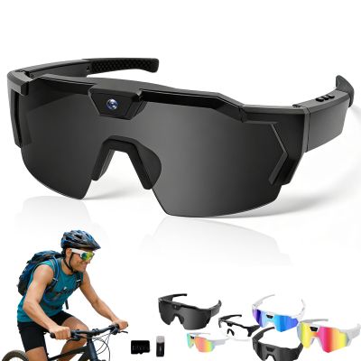 POV Glasses 4k, Baseball Glasses with Camera, Sunglasses with Camera, Smart Sunglasses with Cameras for Man Women (C,with 64gb Card)