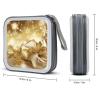 RLDOBOFE Gold Silk Christmas CD Case Holder Hard Plastic DVD Disc Storage Case Holder DVDs Wallet Holders with Zipper Disc Cases Storage Binder CD/DVD Case Wallet for Car Home Office Travel view 2