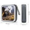 RLDOBOFE Steam Locomotive Train CD Case Holder Hard Plastic DVD Disc Storage Case Holder DVDs Wallet Holders with Zipper Disc Cases Storage Binder CD/DVD Case Wallet for Car Home Office Travel view 2