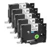 BASTQRMC 5 Pack Flexible ID Laminated Tape 0.47 Inch Black On White Compatible with Tze FX231 Label Tape for PT 1000 Printers view 1