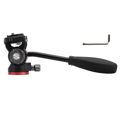 Camera Tripod Ball Head, 360 Degree Panoramic Rotation, Aluminum Alloy, Compact Size - Adjustable Hydraulic Damping, Secure L Shaped Stopper, Ideal for SLR and Micro SLR Cameras
