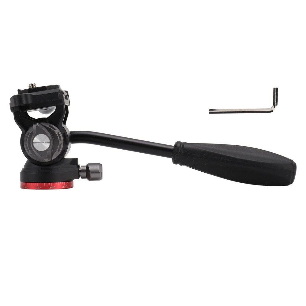 Camera Tripod Ball Head, 360 Degree Panoramic Rotation, Aluminum Alloy, Compact Size - Adjustable Hydraulic Damping, Secure L Shaped Stopper, Ideal for SLR and Micro SLR Cameras