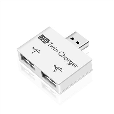 Kopinma 1 Piece USB Hub to 2 Port Charger Hub Adapter USB Splitter Portable Mini Dual USB Charging Extender for Phone Computer White