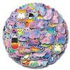 200Pcs Starry Sky Cats Stickers,Holographic Waterproof Funny Cat Water Bottle Stickers Waterproof Animals Sticker Self Adhesive Pet Reward Sticker for Rainbow Cat Party Favors view 2