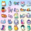 200Pcs Starry Sky Cats Stickers,Holographic Waterproof Funny Cat Water Bottle Stickers Waterproof Animals Sticker Self Adhesive Pet Reward Sticker for Rainbow Cat Party Favors view 3