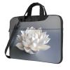 WZYWHJ 15.6 inch Handmade Lotus Picture Laptop Bag - with Soft Interior, Multiple Pockets - Ideal for Men, Travel and Business view 1