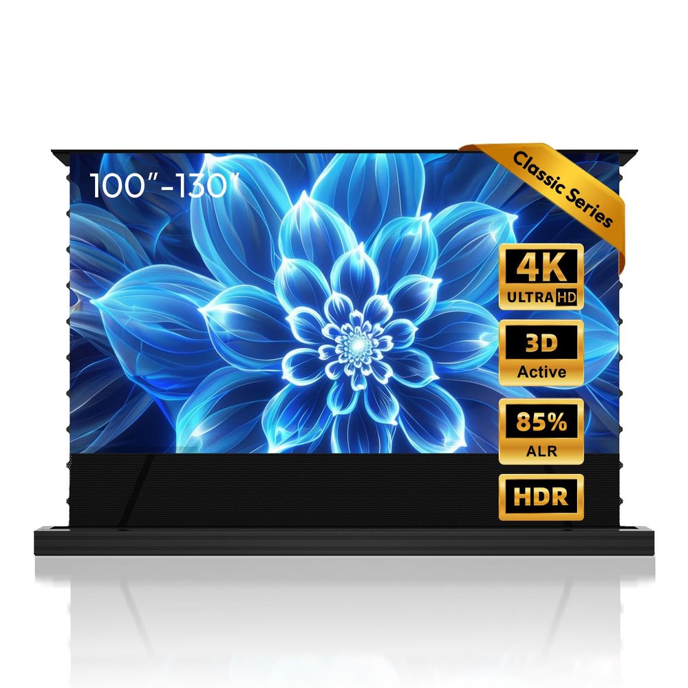 NothingProjector Motorized ALR Screen for Ultra Short Throw Projector, 85% Ambient Light Rejecting, 120 inch, Floor Rising, 4K/8K UHD, Active 3D, Anti Daylight, Electric Retractable Automatic NothPJ