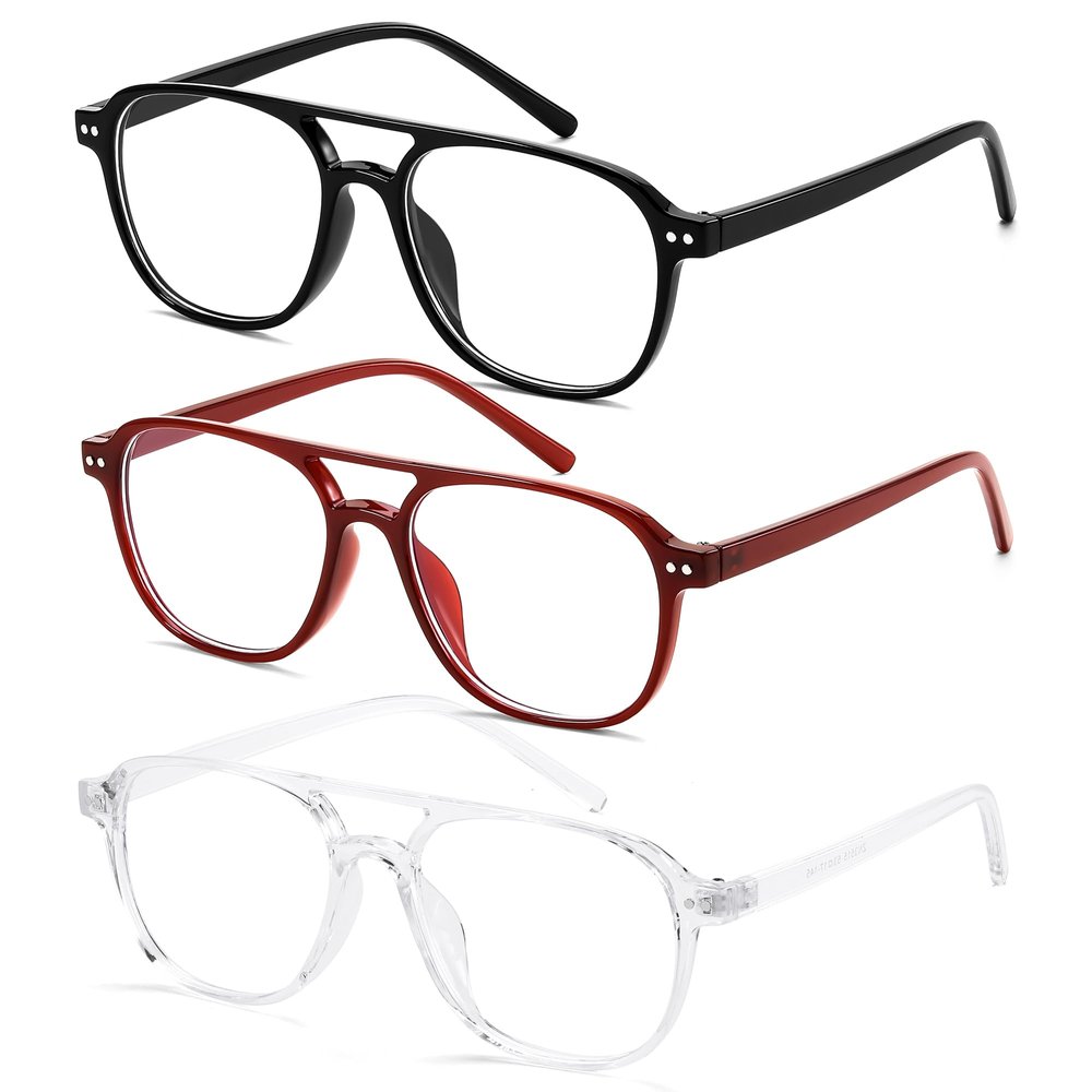 FEISEDY Blue Light Blocking Glasses Women Men Square Computer Lightweight Pilot Glasses Anti Eyestrain & UV Glare B0141