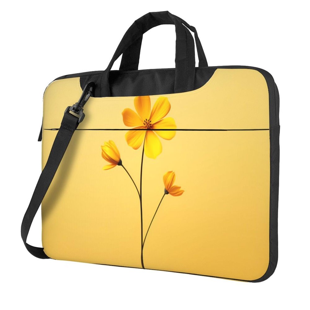 WZYWHJ 15.6 inch Small yellow flower Picture Laptop Bag - with Soft Interior, Multiple Pockets - Ideal for Men, Travel and Business