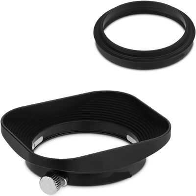 52mm Square Metal Lens Hood Shade for Fujifilm XC15-45mm f/3.5-5.6 OIS PZ Lens on XM5 XT50 X-S20 XT30II Excellent(Hood and Ring Black)