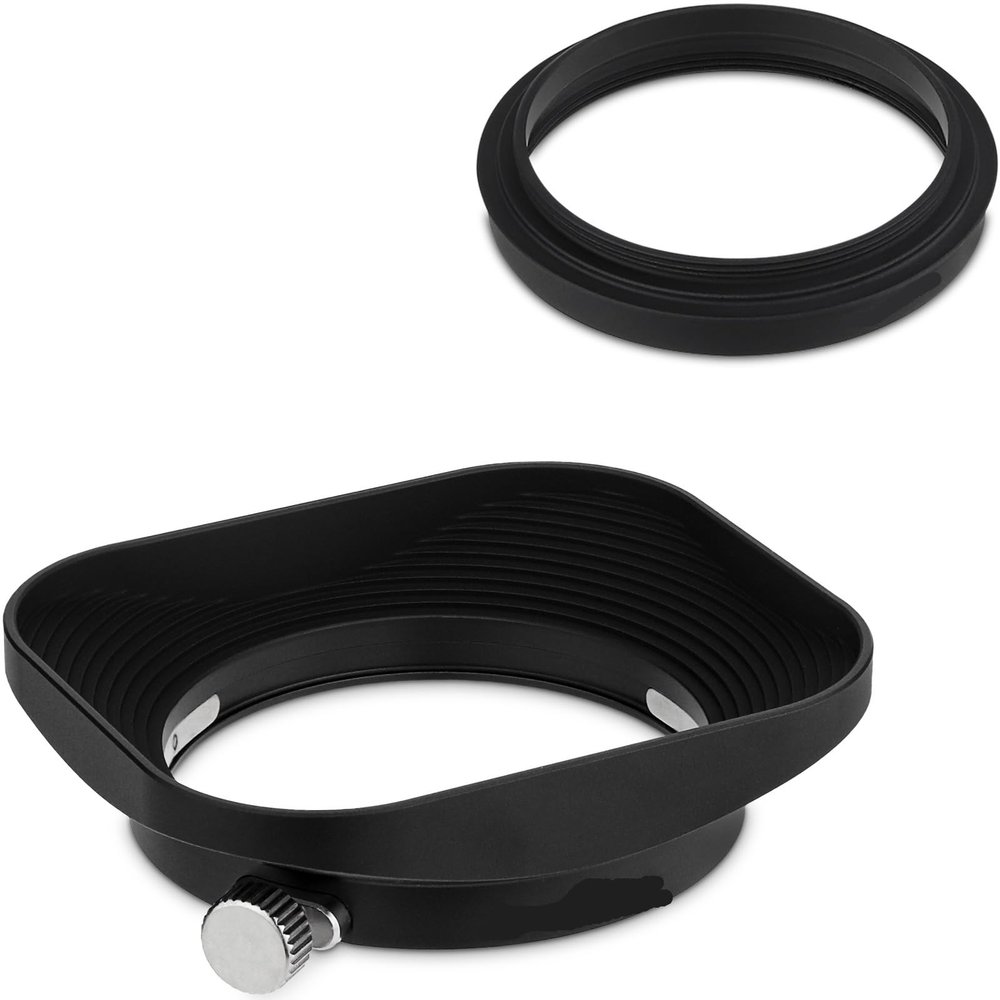 52mm Square Metal Lens Hood Shade for Fujifilm XC15-45mm f/3.5-5.6 OIS PZ Lens on XM5 XT50 X-S20 XT30II Excellent(Hood and Ring Black)