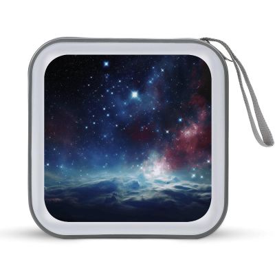 BTCOWZRV Night Sky Outer Space CD Case 40 Capacity Hard Plastic DVD Case Portable Zipper CD Cases Holder Large Storage Disc Wallet Bag DVD Disc Cases Storage Binder Home Travel