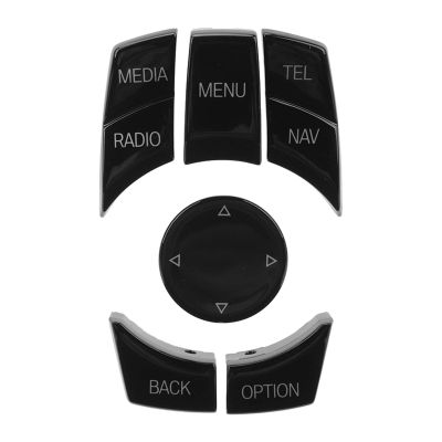 Psytfei 6PCS Car Multimedia Control Button Knob Cover Exquisite Comfortable Touch Fit for 1 3 5 6 Series E Chassis Matte Black Center Control Buttons (Black)