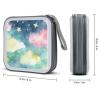 BTCOWZRV Stars Watercolor Sky CD Case 40 Capacity Hard Plastic DVD Case Portable Zipper CD Cases Holder Large Storage Disc Wallet Bag DVD Disc Cases Storage Binder Home Travel view 2