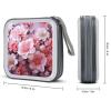 BTCOWZRV Pink Floral CD Case 40 Capacity Hard Plastic DVD Case Portable Zipper CD Cases Holder Large Storage Disc Wallet Bag DVD Disc Cases Storage Binder Home Travel view 2