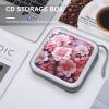 BTCOWZRV Pink Floral CD Case 40 Capacity Hard Plastic DVD Case Portable Zipper CD Cases Holder Large Storage Disc Wallet Bag DVD Disc Cases Storage Binder Home Travel view 4
